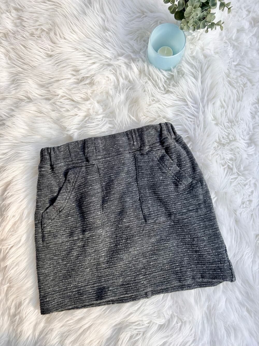 Women Cozy Ribbed Mini Skirt